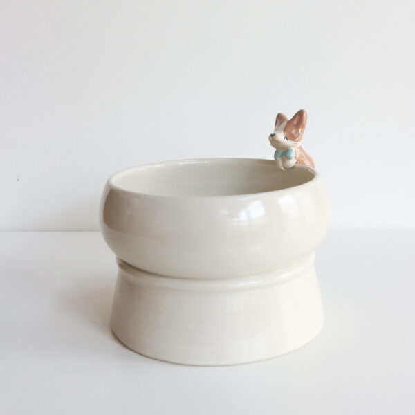 Corgi Brown Bow Tie Standing Dog Bowl - Image 2