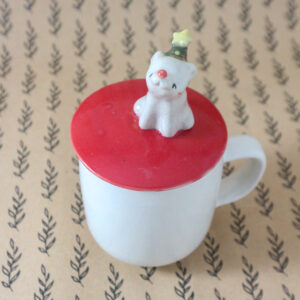Polar Bear with Xmas Hat *FREE Personalized Gold Text