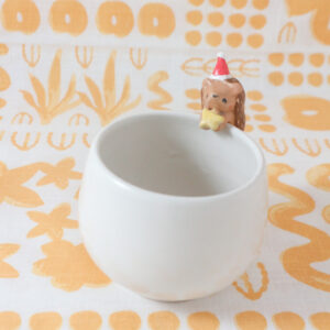 Hedgehog with Santa Hat *FREE Personalized Gold Text