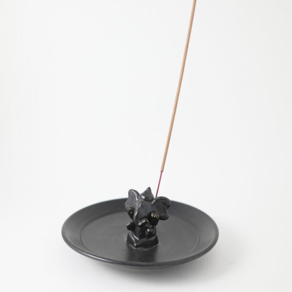 Ganesha Black Plate Incense Stick Holder - Image 2
