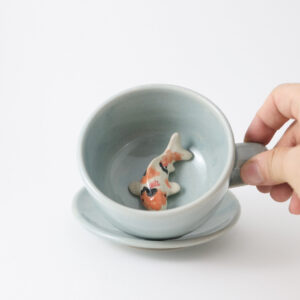 Blue Koi  Cup & Saucer