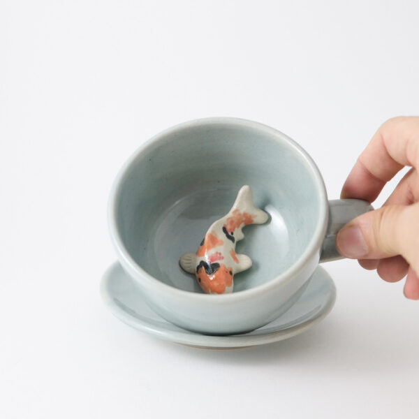 Blue Koi  Cup & Saucer