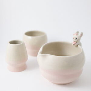 Rabbit Pink Love Matcha Bowl Set