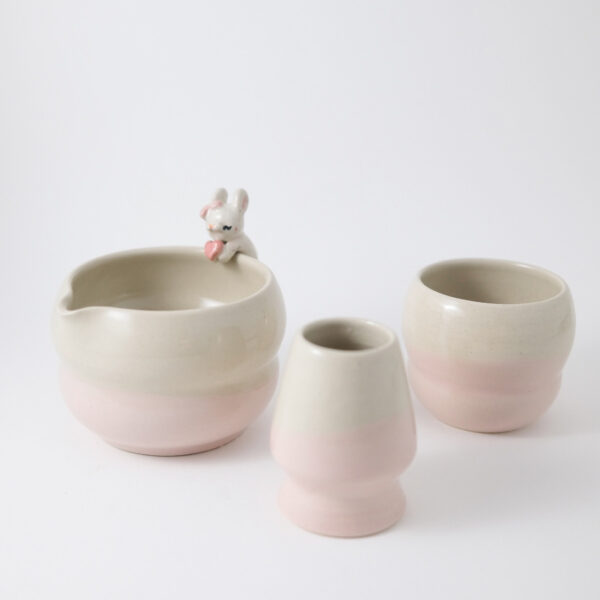 Rabbit Red Love Matcha Bowl Set