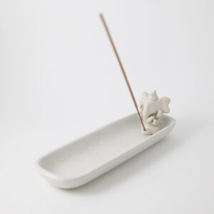Ganesha White Rectangle Tray Incense Stick Holder